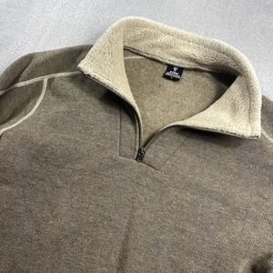 KUHL Europa 1/4 Zip Alfpaca Sweater Mens Large Oatmeal Beige Fleece Pullover